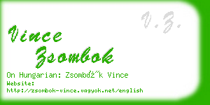 vince zsombok business card